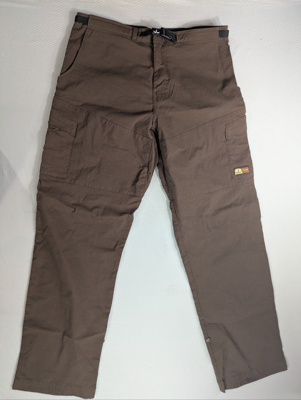 Vintage prAna Zion Belted Hiking Convertible Cargo Pant Mens L 34x33 Brown